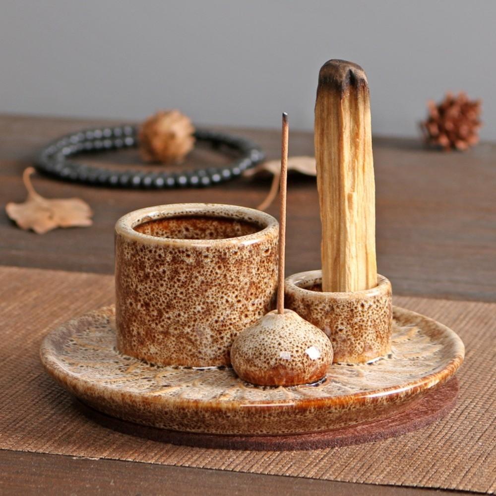 Simple Design Candle Holder Ceramic Ceramic Incense Tray Gift Incense Burner Yoga