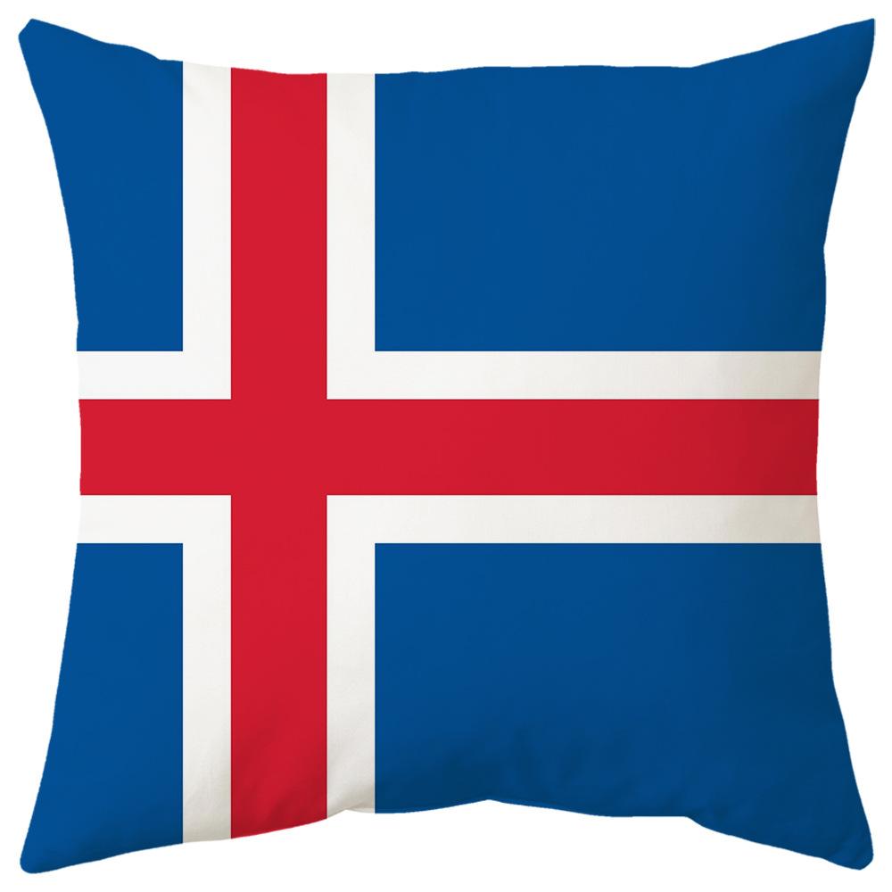 World Cup Pillow Flag National Pattern Printed Pillow Cover Seat Cushion Bedside Cushion Holiday Gift