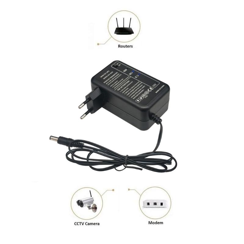 Rechargeable 5000mAh 5V 9V 12V UPS Uninterrupted Backup Power Supply 5.5x2.1mm Output for WiFi Router LED CCTV EU US