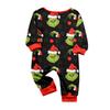 Christmas Print Cute Family Set Pajamas, Home Clothes, Family Set Long Sleeve Top Pants Set