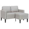 2 Seater L Shaped Sofa with Chaise Longue Cloud Grey 125 Cm Fabric