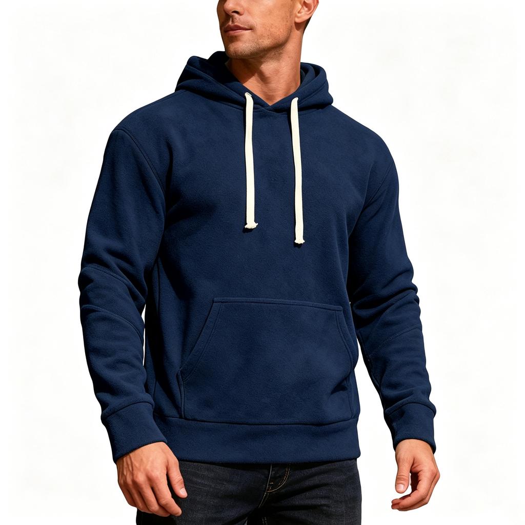 Men's Pullover Hoodie, Color, Casual Loose Fit, Warm Fall Winter Sweatshirt