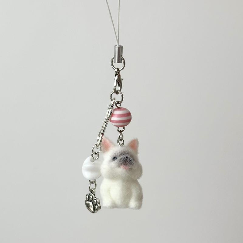 Cartoon Beflockte Katzen Hunde Anhänger Schlüsselanhänger Schlüsselring Für Frauen Mädchen Niedlicher Taschenanhänger Kawaii Handykette Geschenke