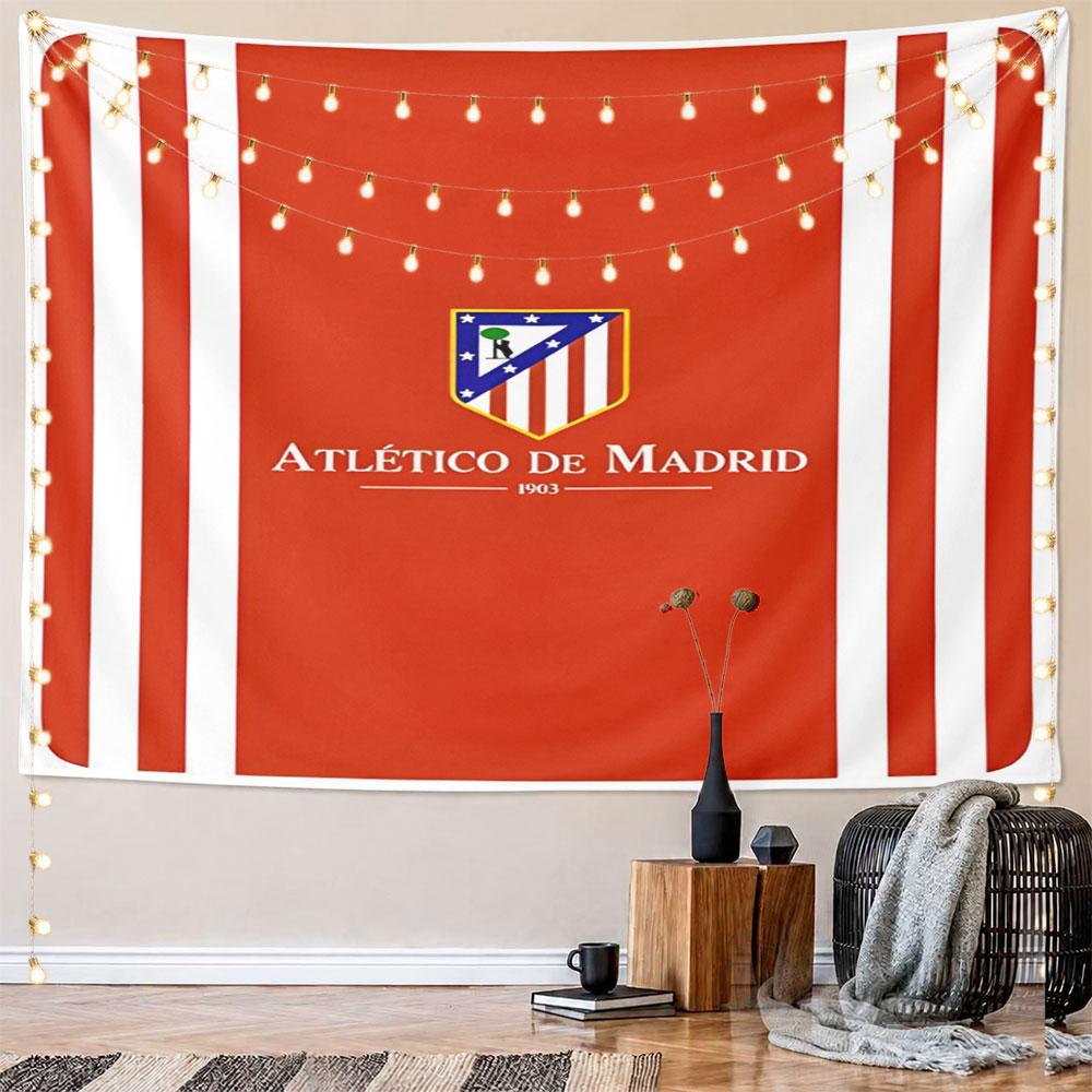 Atlético de Madrid Red Tapestry Design Pattern Wall Hanging Tapestry Decorative Tapestry Home Decor for Bedroom and Living Room