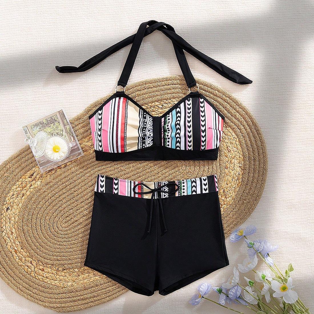 Huludao fashion trend split swimsuit women s hot spring beach European and American sexy bikini swimsuit S