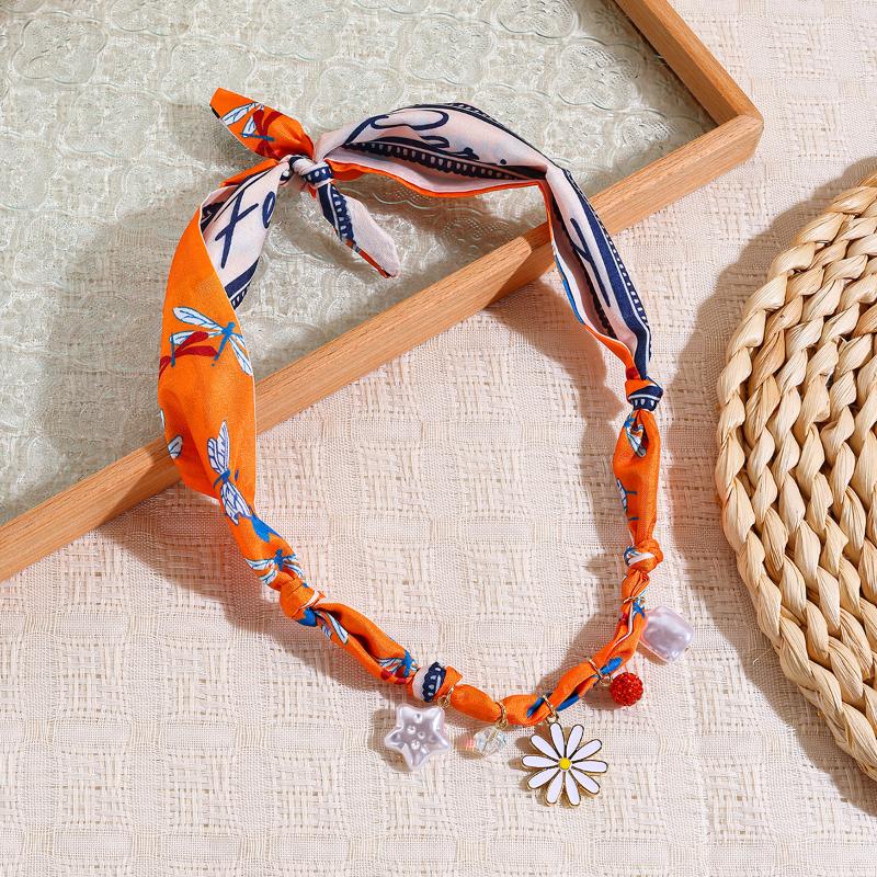 Summer  Scarf Necklace Colorful Stainless Steel Pendant Necklace Shell Fish Seahorse Love Pendant Jewelry