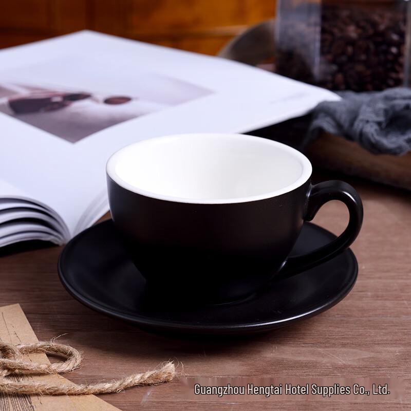 Shangqi Creative Latte Art Ceramic Coffee Cup & Saucer Set