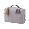 Fluffy Diaper Waffle Large Tassel Pouch, Fabric, Capacity, (Light Gray)