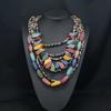 Multilayer Geometric Wooden Necklace For Women Ethnic Boho Festival Jewelry
