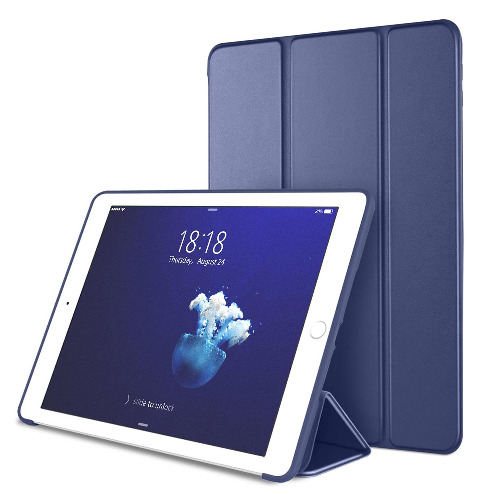 Pour iPad 9.7 5ème 6ème Génération / Air1 Air2 9.7 2013 2014 Housse Intelligente à Rabat, Étui en Silicone pour Tablette avec Réveil/Veille Automatique
