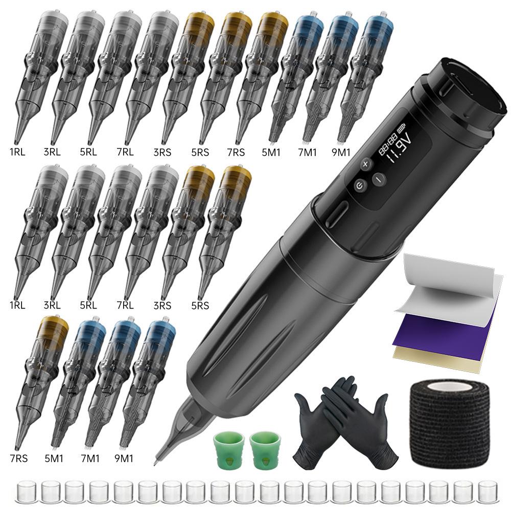 

Tuffking Многофункциональная беспроводная ручка для татуировок и микроблейдинга с цифровым дисплеем