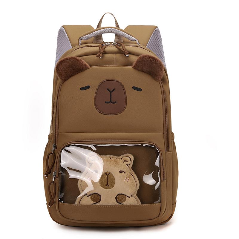 

Детский школьный рюкзак с мишкой, женский легкий рюкзак, студенческий мультяшный рюкзак кофейный