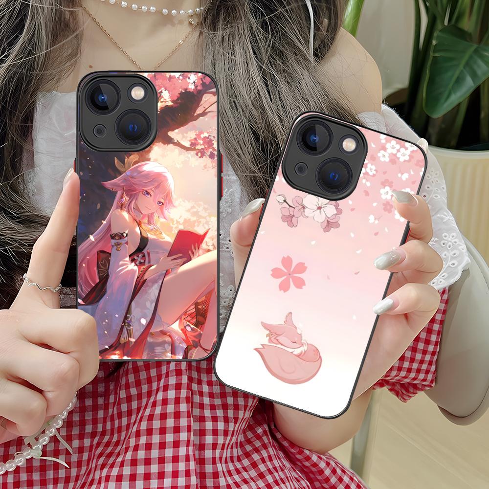 Game GI Miko Silicone Mobile Phone Case for iPhone 17 16 15 14 13 12 11 X XR XS 8 7 Air Pro Max Plus Mini Colorful Cover