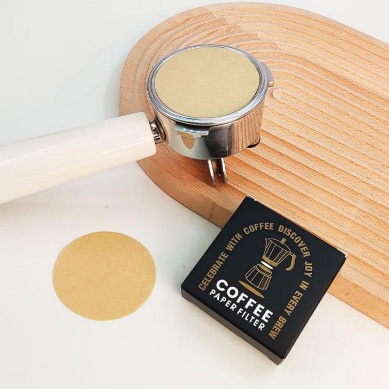 Coffee Filter Paper 100Pcs Eco-Friendly Disposable Round Filters Fit for Italian Portafilter Coffee Makers Party Use