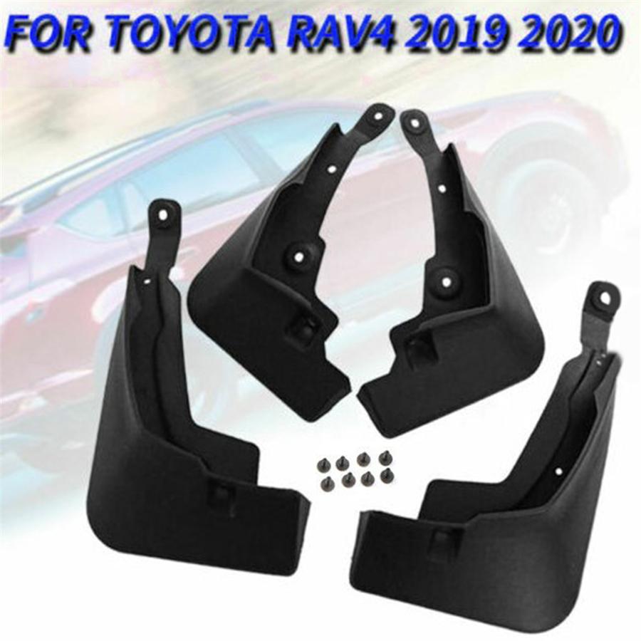 4 STK Bil Mud Flaps Sprutskjerm Skjerm Mudguard Passer For Toyota RAV4 2019-2020 Svart