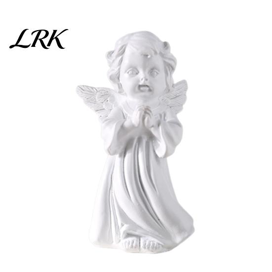 Artistic Angel Decoration Resin Cherubs Figurine, White Statue, Garden Praying Cherub Sculpture, Gypsum Statue Indoor Outdoor Home Decoration,