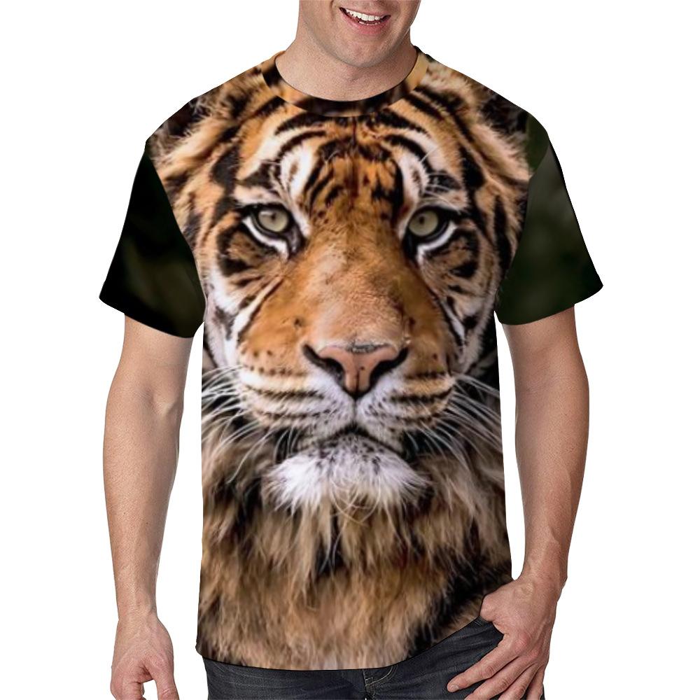 

Летний топ с круглым вырезом и принтом в виде животных 3D, модные повседневные футболки с короткими рукавами для мужчин 6XL