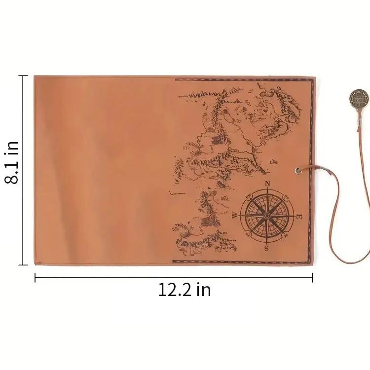 1PC Kreative Schatzkarte Retro Federmäppchen Leder Große Kapazität Rolle Bleistiftbeutel Geprägte Schnalle Einfache Schreibwaren Box Rolle Po