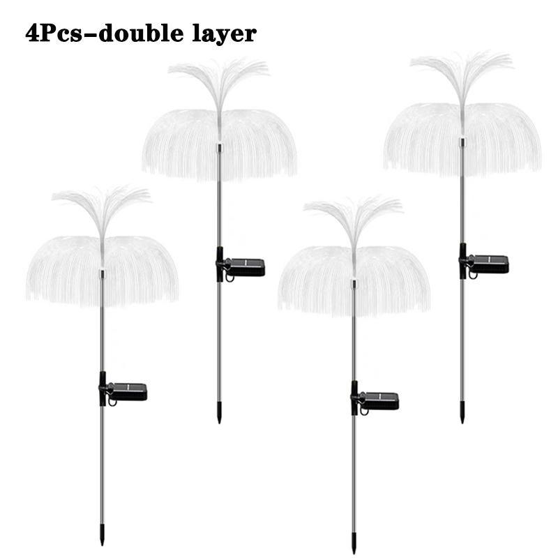 Solar Garden Lights Outdoor 7 Color RGB Gradient Jellyfish Solar Lights Waterproof Single/Double Layer for Landscape Pathway