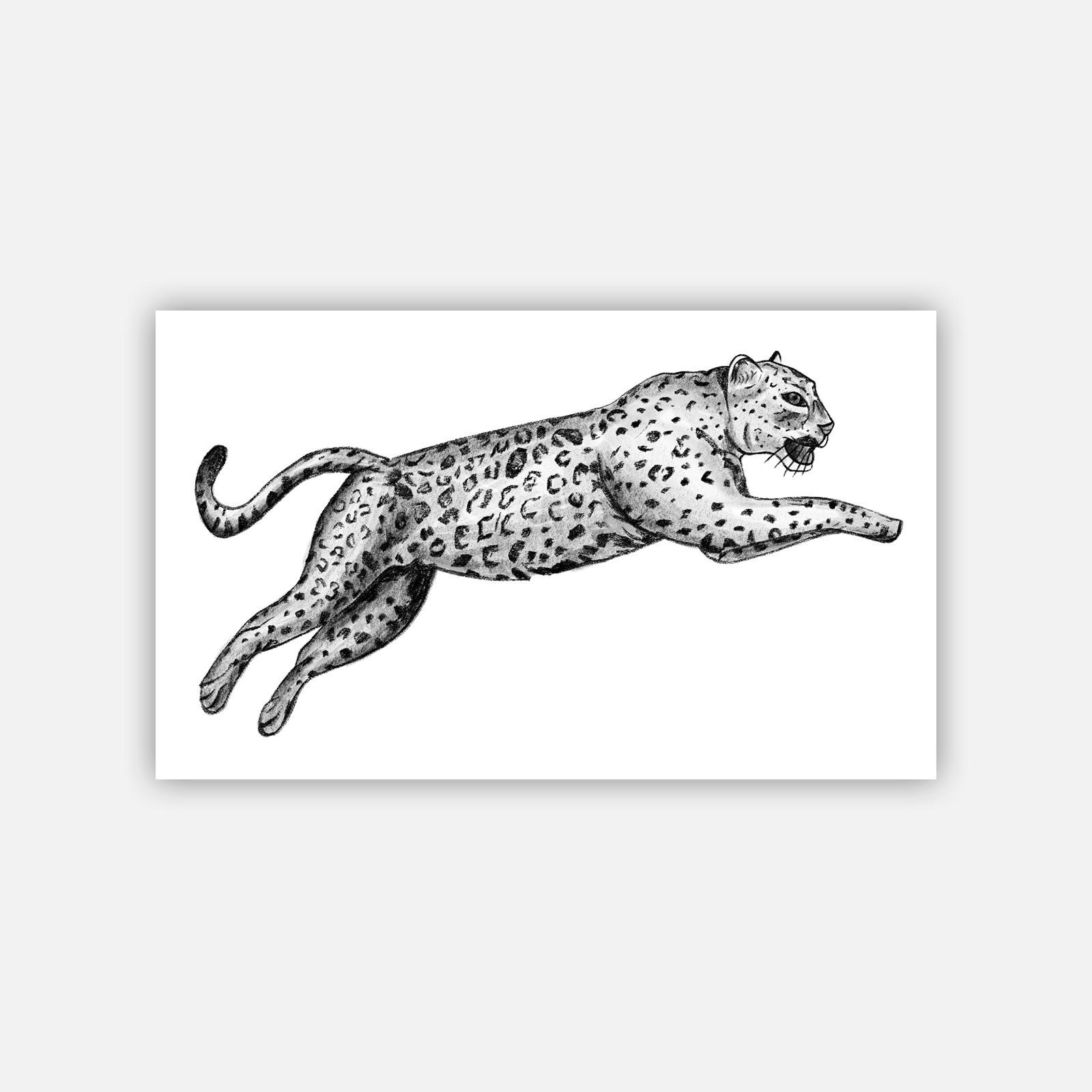 

Sketch Spotted Leopard Tattoo Sticker, Waterproof And Sweat-Proof, Personalized Cool Sa Scar Tattoo Sticker 11*18