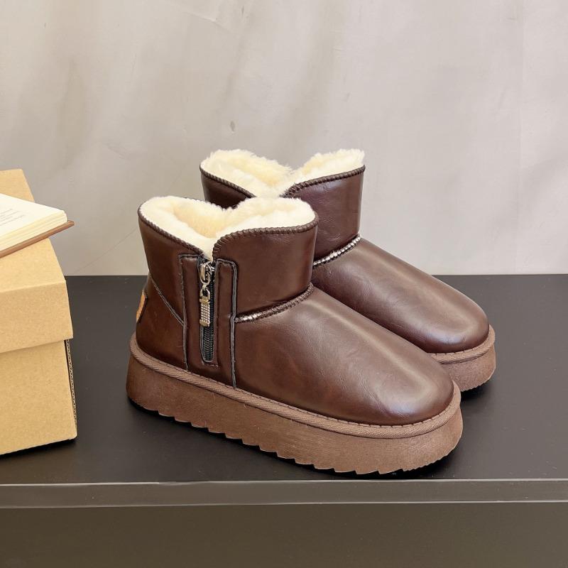 Snow boots women's shoes winter short cotton shoes new thick-soled piled thickened warm household snow cotton