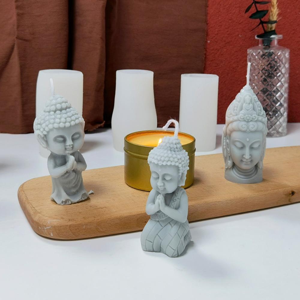 

Buddha Statue Baking Mould Gypsum Soap Candle Mould New Silicone Mold B