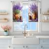 2pcs Lavender Wall Hanging Flower Printed Curtains    Shade and Privacy Protection   Suitable for Decorating Various Rooms
