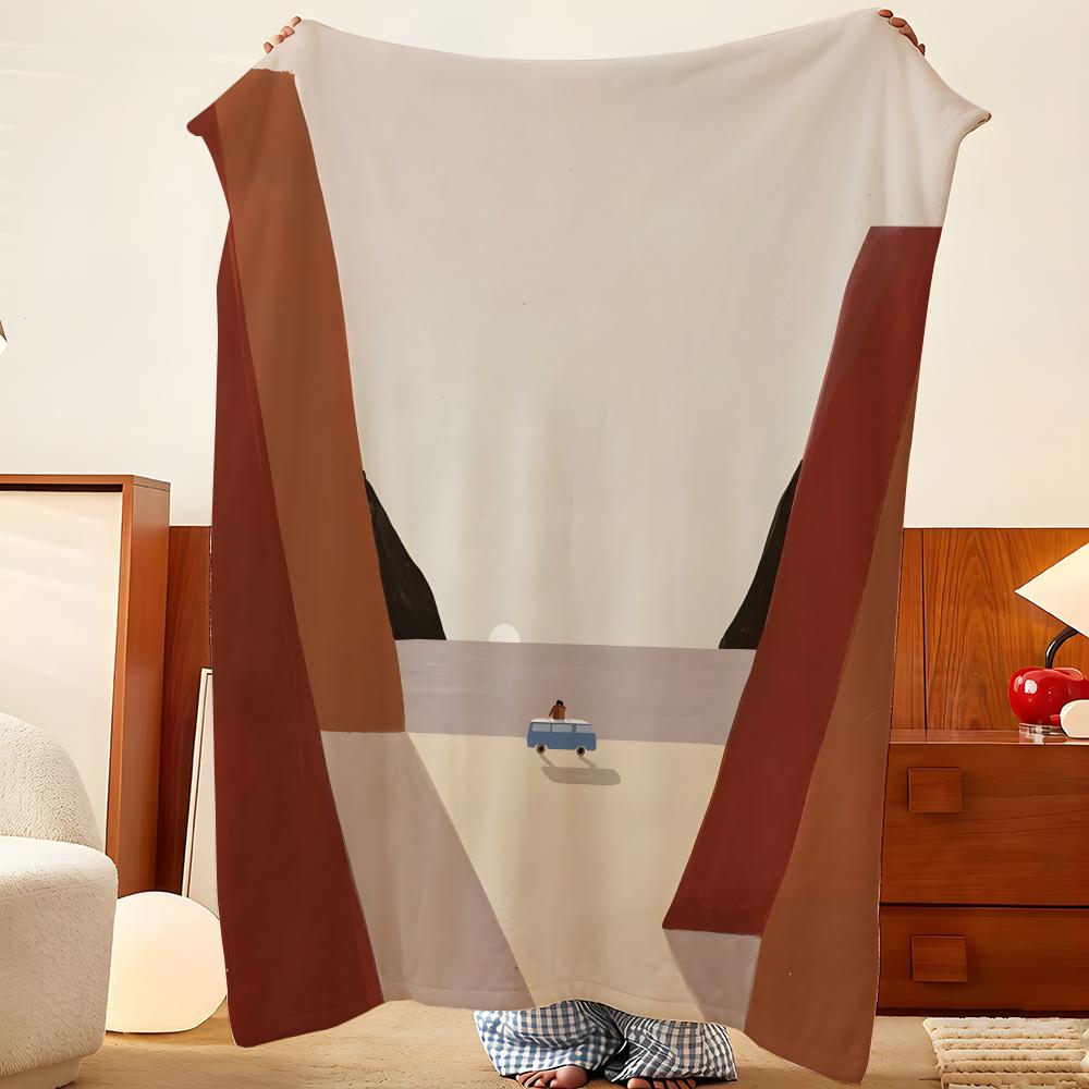Artist Q-Quentin M-Monge Throw Flannel Throw Blanket, Lightweight Cozy, Durable Washable Cute Cool