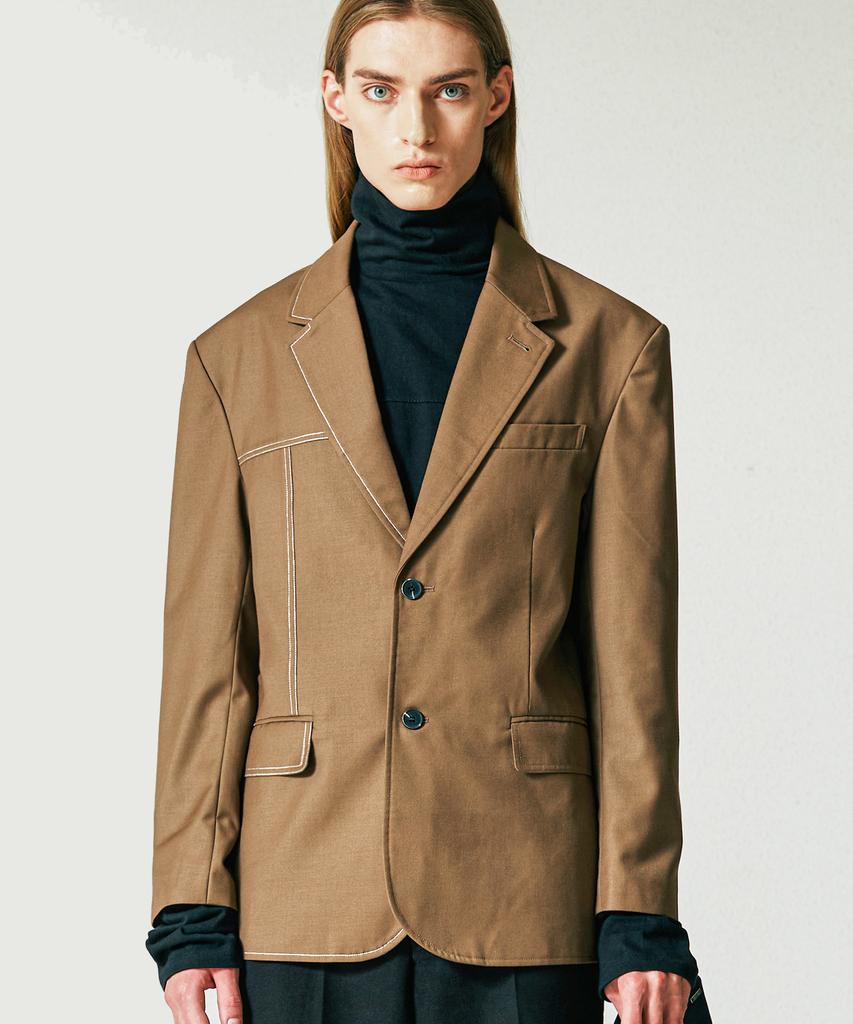 Ssy Half Stitch Blazer Brown