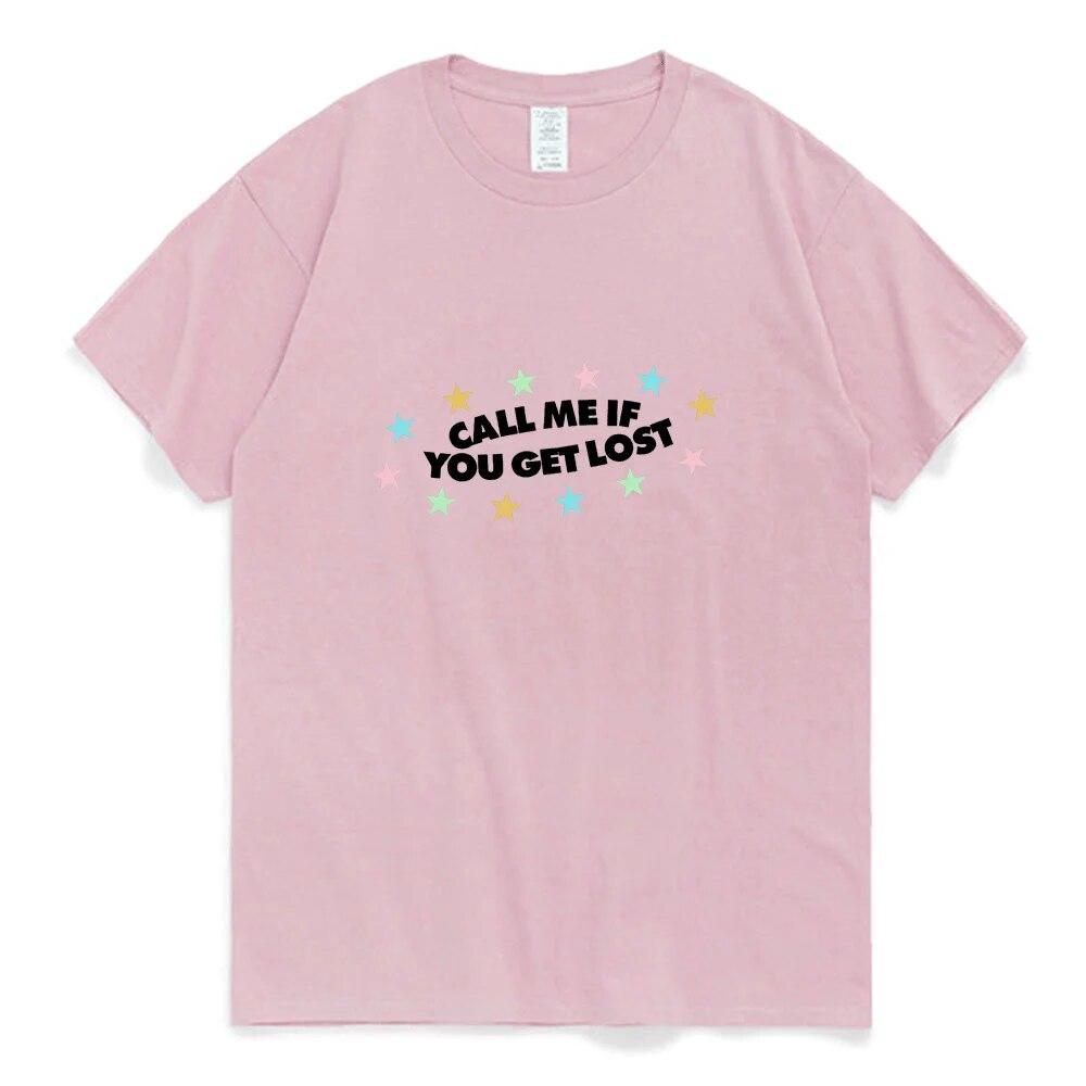 Ring meg hvis du går deg vill Fantastisk T-skjorte med kortermet trykk, sommer med rund hals, overdimensjonert koselig T-skjorte for unisex kvinner Mote Pop T-skjorter