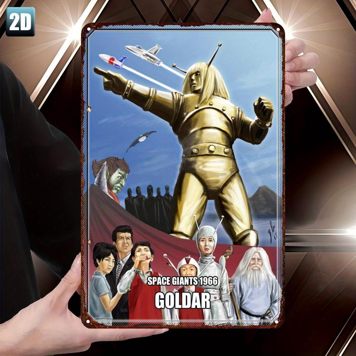 Space Giants 1960 Goldar The Golden Guardian of the Universe Vintage Metal Wall Decor Retro 1960s SciFi TV Series Collec 20x30cm(7.8x11.8inch)