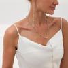 Hip-Hop Simple Metal Round Bead Chain Necklace Female, Cold Wind Long Fringed Collarbone Necklace