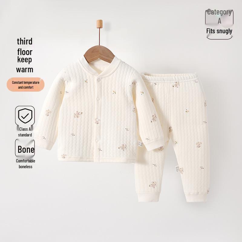 Jingqi Pure Cotton Baby Warm Underwear Set for Boys & Girls - Autumn & Winter Collection