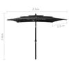 2.5 x 2.5 m Black Triple Layer Sun Umbrella with Aluminum Pole