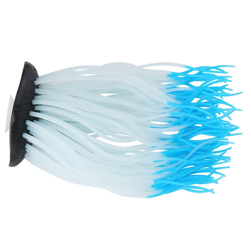 Luminous Feature Artificial Sea Anemone Artificial Plant Silicone Aquarium Fish Decor Suction Cup Silicone Coral Ornament