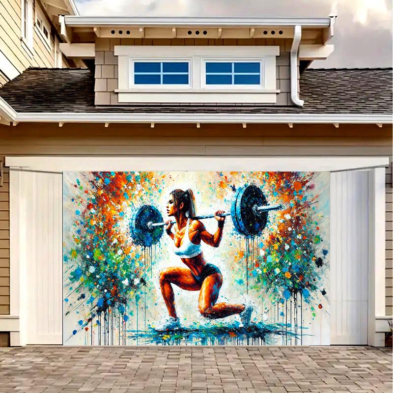 Party banner - Fitness theme with vitality, suitable for family gatherings, gardens, studio celebrations and outdoor eve