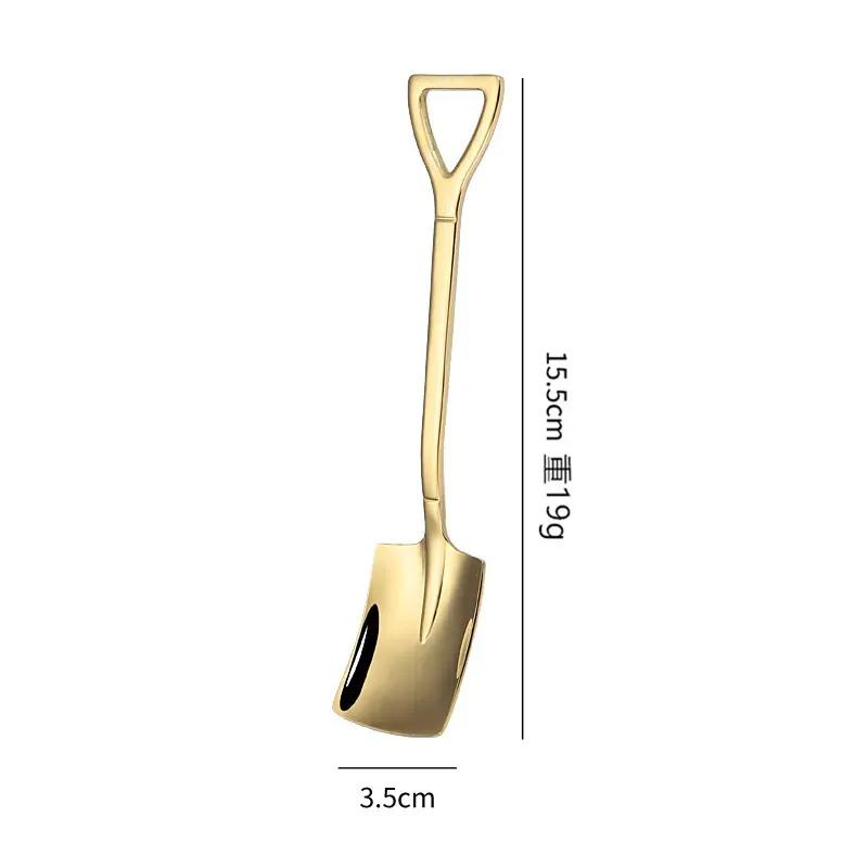 Stainless Steel Coffee Tea Scoops Creative Retro Shovel Scoop for Dinner Ice Cream Dessert Watermelon Kitchen Tableware Bar Tool TLY008