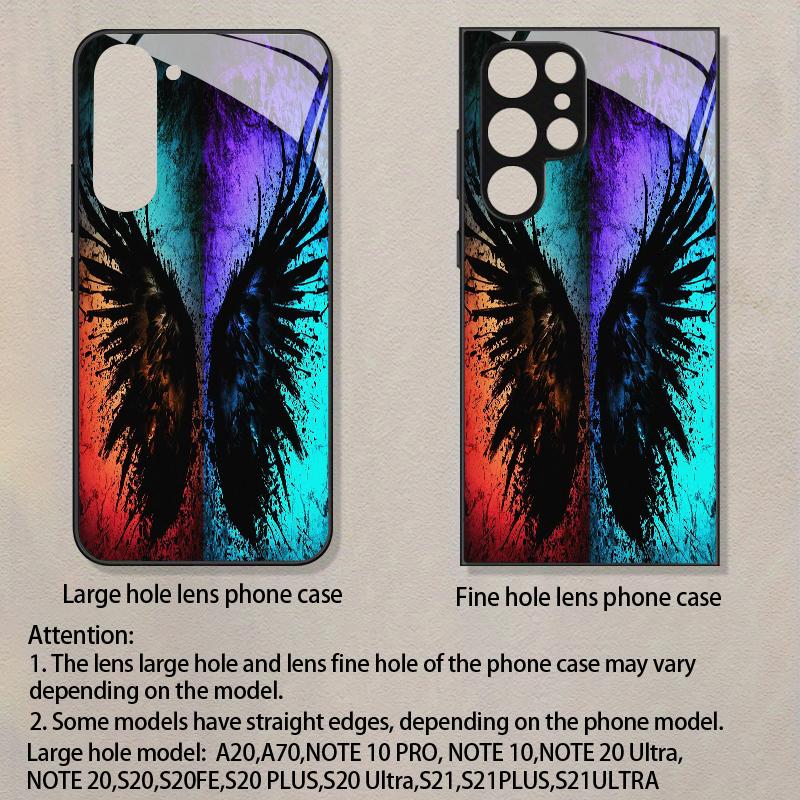 Colorful Wing Pattern 2D Phone Case Compatible with Samsung Galaxy S26 S25 S24 S23 S22 S21 S20 A56 A36 Glass Protective Case
