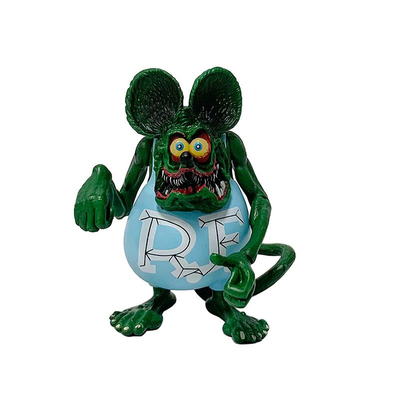 

New Cartoon Rat Fink Joint Movable PVC Action Figure Collectible Handmade Model Cute Animal Toy Brinquedos Kids Gift