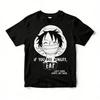 Men and Kids One Piece Luffy Anime T-Shirt White Cotton Graphic Tee Quote Design Soft Casual Wear for Otaku Campus Daily Outfit