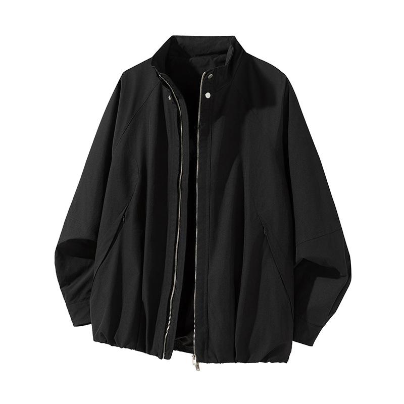 

Stand Leader Coach Jacket Men s Autumn New Style Deconstructed Solid Color Jacket Top 3XL