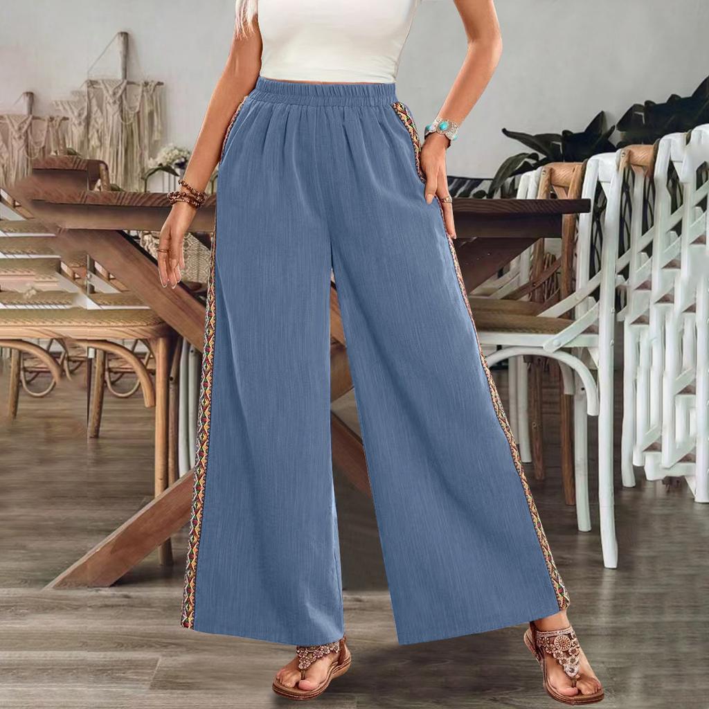 Womens Pants Casual Drawstring Elastic Waist Pants Comfy Straight Yoga Loose Trousers