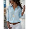 BITCED Women's Fashion Casual Solid Color Print Long Sleeve POLO Neck Blouses & Shirts