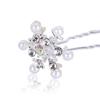 Delicate Women Wedding Snowflake Hair Clips Hair Pin Headwear Pearl Flower Crystal Rhinestone