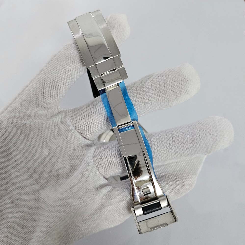 39mm Steel Color Watch Case Stainless Steel Sapphire Glass Silicone Strap Watches Accessories For Quartz VK63 Movement