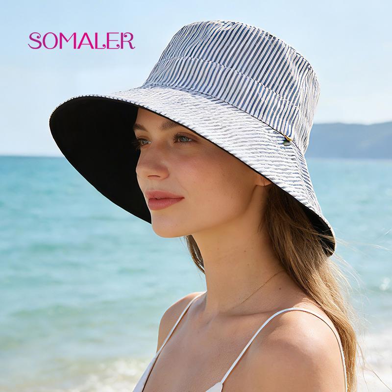 

SOMALER Women s Summer UV Protection Sun Hat 50+ New Style Travel Beachwear Cap Reversable Fashionable Outdoor Sunshade Headwear One Size чёрный