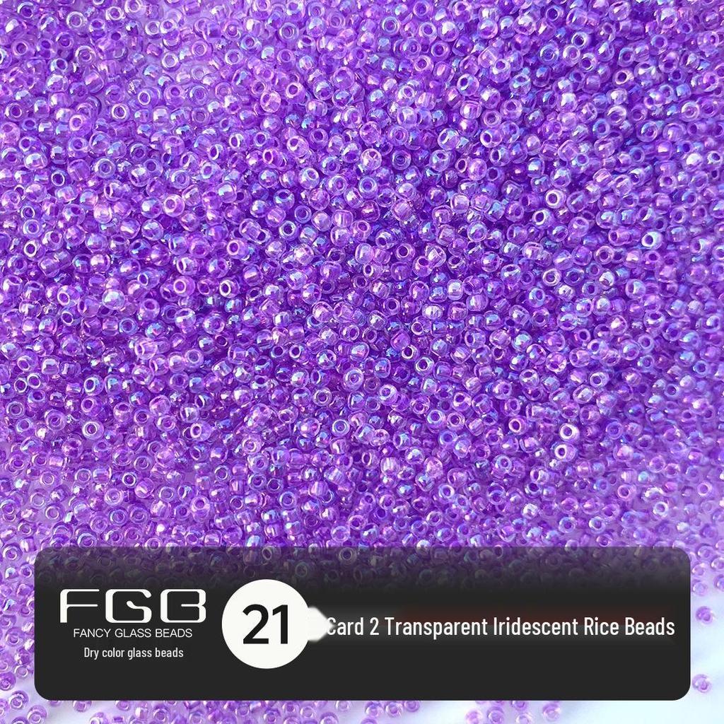 FGB Transparente Irisierende 2mm Runde Glasperlen für DIY Schmuck