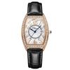Popular Women's Diamond Wristwatch with Leather Strap, Quartz Movement, Shock-resistant, Lightweight, Slim Design, Simple Design, Suitable for Busines