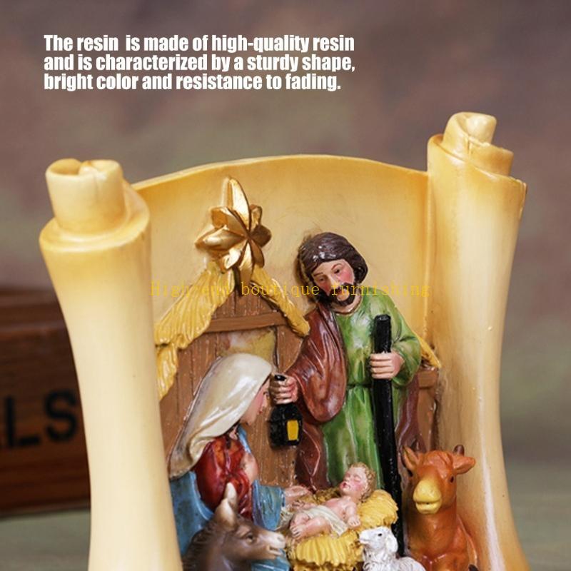 Holy Family Statues Christmas Nativity Decorative Figurines Desktop Ornament China Mainland