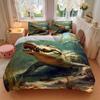 3pcs Crocodile Artwork Duvet Cover Set, Soft Comfortable Duvet Cover,Guest Room (1*Duvet Cover + 2*Pillowcase, Without Core) yy251104165